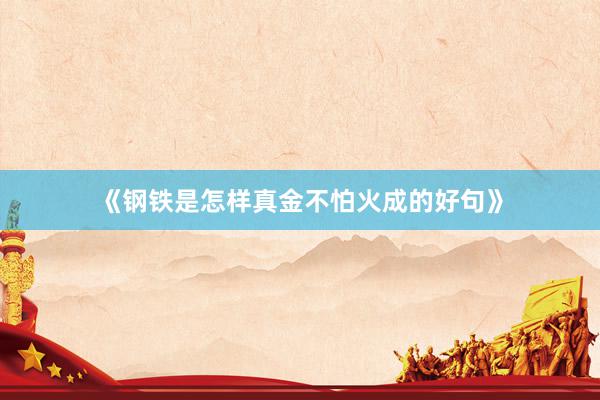 《钢铁是怎样真金不怕火成的好句》